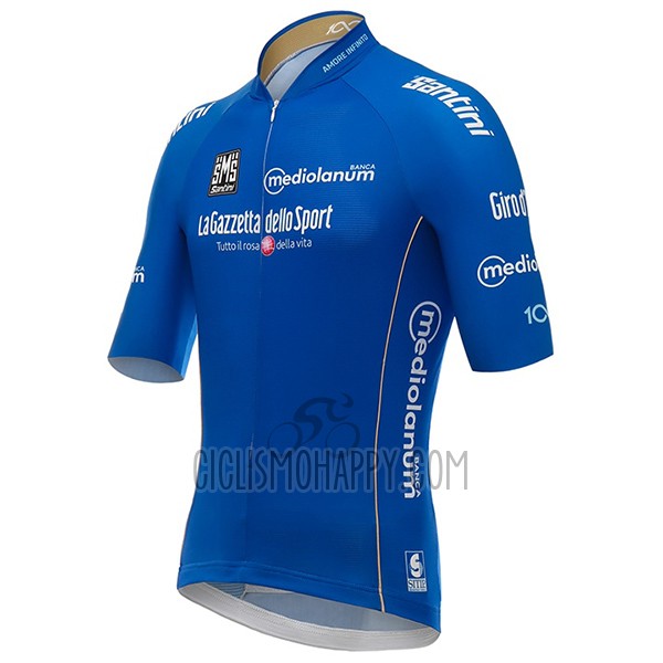 Giro D'italy Cycling Jersey Bib Short 2017 Men Short Sleeve Blue